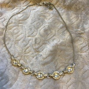 Silver and crystal adjustable necklace